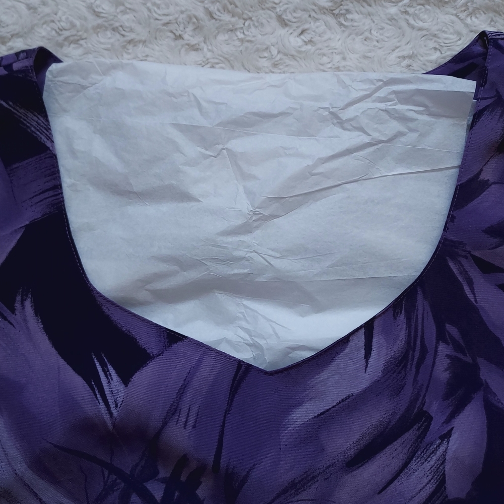 Norton McNaughton Vintage 90s Purple floral Maxi dress Tropical Vacation Luau - Picture 8 of 13